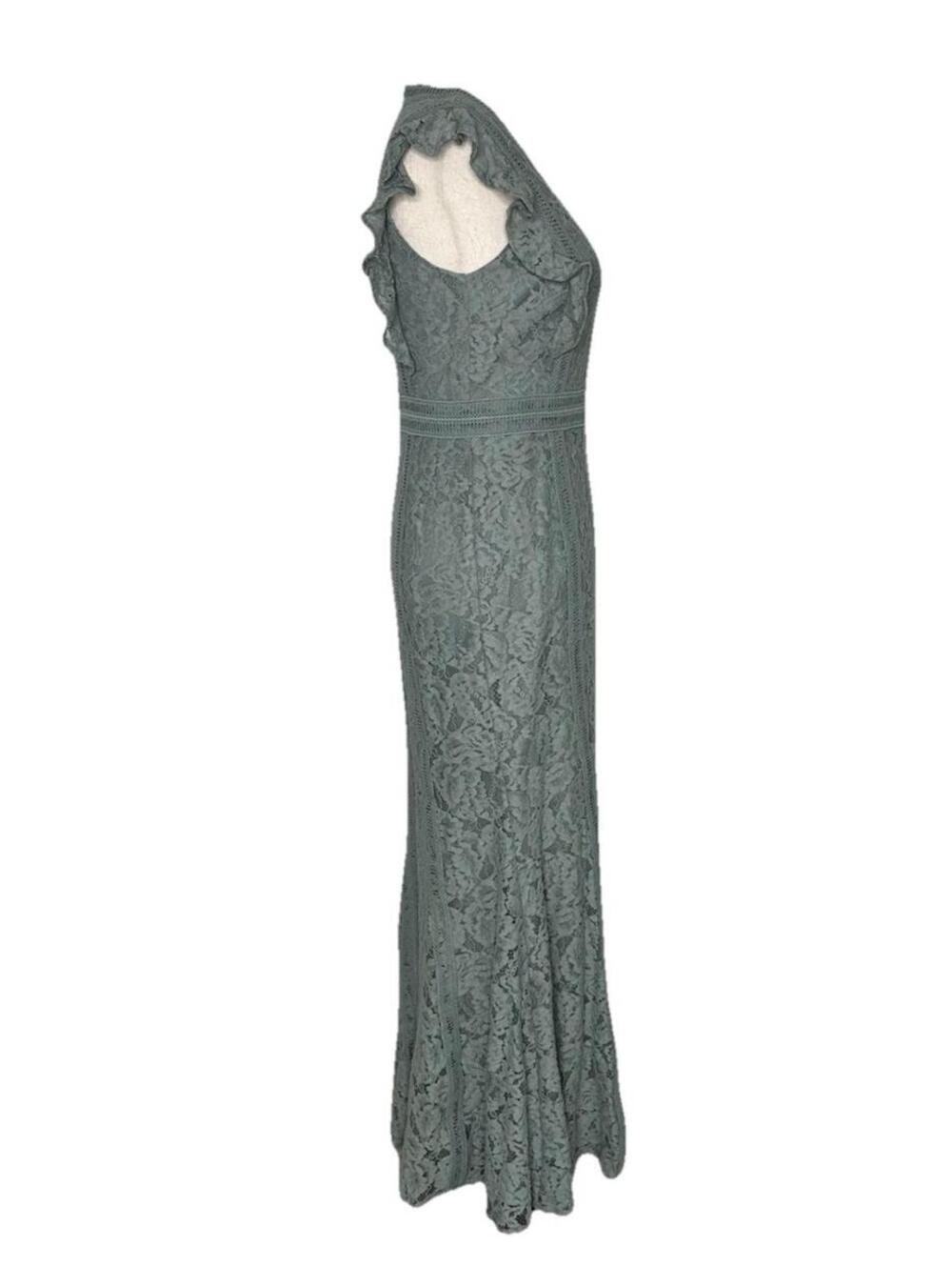 New Baltic Born Monroe Sage Lace Dress Small Long Maxi Deep V Slit Lined NWT - Picture 6 of 9